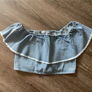 American Eagle Outfitters Light Blue Smocked Top